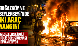 Boğazköy ve Beylerbeyi’nde iki araç yangını