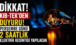 Perşembe günü 2 saatlik elektrik kesintisi yapılacak