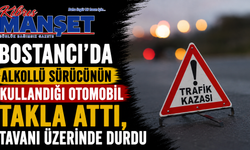 Bostancı’da alkollü sürücünün kullandığı otomobil takla attı, tavanı üzerinde durdu