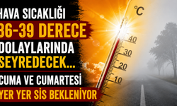 Hava sıcaklığı 36-39 derece dolaylarında seyredecek... Cuma ve cumartesi yer yer sis bekleniyor