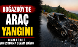 Boğazköy'de araç yangını...