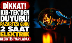 Pazartesi günü 2 saat elektrik kesintisi yapılacak