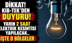 Yarın 2 saat elektrik kesintisi yapılacak