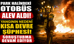 Park halindeki otobüs alev aldı