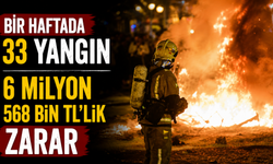 Bir haftada 33 yangın 6 milyon 568 bin TL'lik zarar