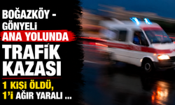 Boğazköy - Gönyeli ana yolunda trafik kazası…1 kişi öldü, 1’i ağır yaralı …