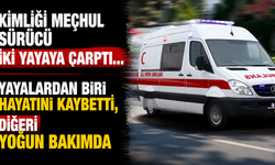 Kimliği meçhul sürücü iki yayaya çarptı… Yayalardan biri hayatını kaybetti, diğeri yoğun bakımda