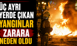 Üç ayrı yerde çıkan yangınlar zarara neden oldu
