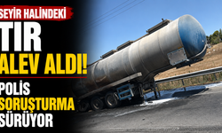 Seyir halindeki tır alev aldı