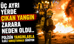 Üç ayrı yerde çıkan yangın zarara neden oldu