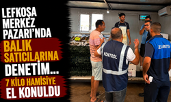 Lefkoşa Merkez Pazarı’nda balık satıcılarına denetim...7 kilo hamisiye el konuldu
