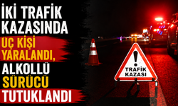 Lastiği patlayan araç takla attı