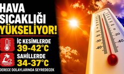 Hava sıcaklığı iç kesimlerde 39-42, sahillerde 34-37 derece dolaylarında seyredecek