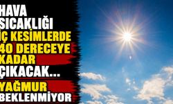 Hava sıcaklığı iç kesimlerde 40 dereceye kadar çıkacak… Yağmur beklenmiyor