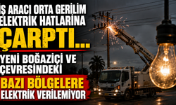 İş aracı orta gerilim elektrik hatlarına çarptı… Yeni Boğaziçi ve çevresindeki bazı bölgelere elektrik verilemiyor