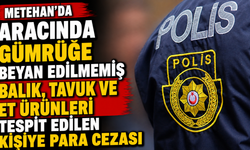 Metehan’da aracında gümrüğe beyan edilmemiş balık, tavuk ve et ürünleri tespit edilen kişiye para cezası...
