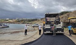 Tatlısu bölgesindeki balıkçı barınağı yolu asfaltlandı