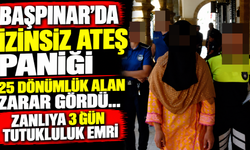 Başpınar’da izinsiz ateş paniği: 25 dönümlük alan zarar gördü… Zanlıya 3 gün tutukluluk emri