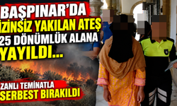 Başpınar’da izinsiz yakılan ateş 25 dönümlük alana yayıldı… Zanlı teminatla serbest bırakıldı