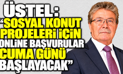 Üstel: "Sosyal konut projeleri için online başvurular cuma günü başlayacak"