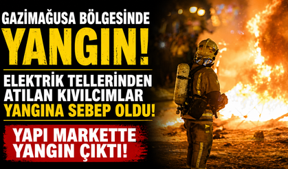 Gazimağusa bölgesinde yangın