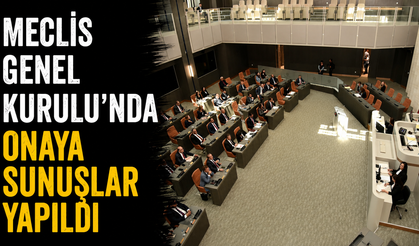 Meclis Genel Kurulu'nda onaya sunuşlar yapıldı