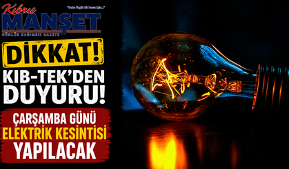 Çarşamba günü elektrik kesintisi yapılacak