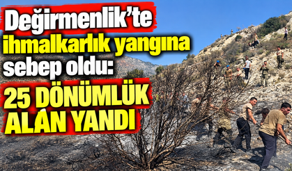 Değirmenlik’te ihmalkarlık yangına sebep oldu: 25 dönümlük alan yandı