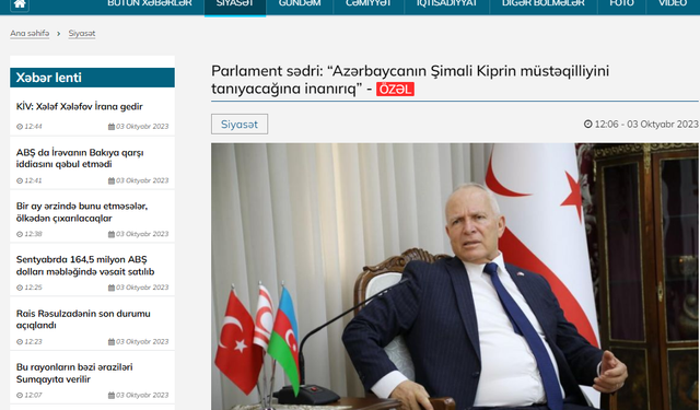 Töre, Azerbaycan TNS Haber Ajansının Sorularını Yanıtladı
