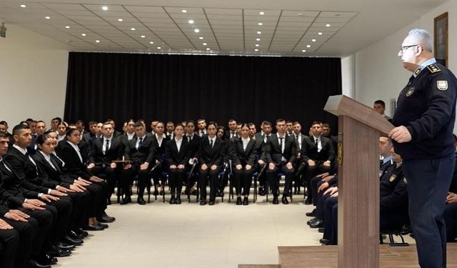 175 polis memuru ile 25 itfaiye memuru aday adayı bugün Polis Okulunda temel eğitimlerine başladı