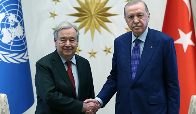 Cumhurbaşkanı Erdoğan, Birleşmiş Milletler Genel Sekreteri Guterres'i kabul etti