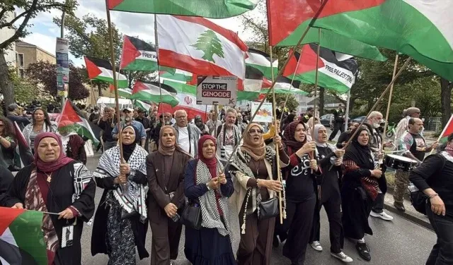 Berlin'de Filistin'e destek gösterisi yapıldı