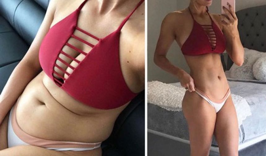 Instagram&#039;da dolaşırken rastladığınız o fit vücutların gerçek olduğunu düşünerek vücudunuzdan nefret mi ediyorsunuz? Birkaç saniye arayla çekilen bu fotoğrafları görünce yanıldığınızı anlayacaksınız.