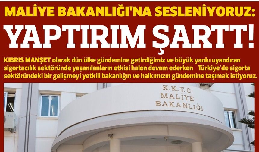 Maliye Bakanlığı'na sesleniyoruz: Yaptırım şart!