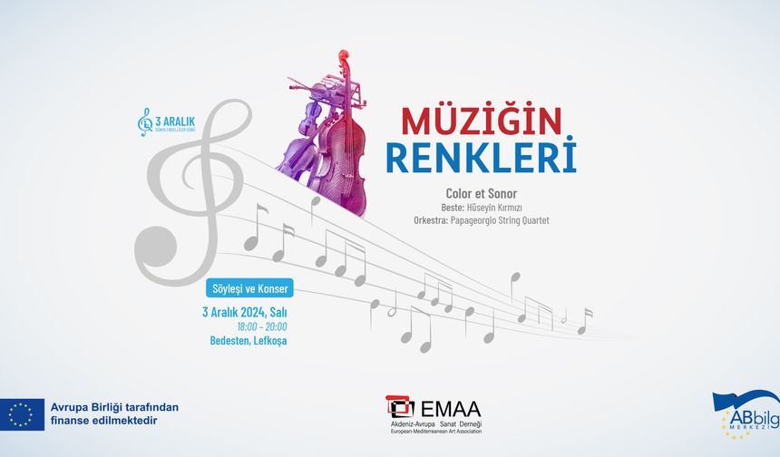 AB Bilgi Merkezi Dünya Engelliler Günü Nedeniyle "Müziğin Renkleri" İsimli Etkinlik Düzenleyecek