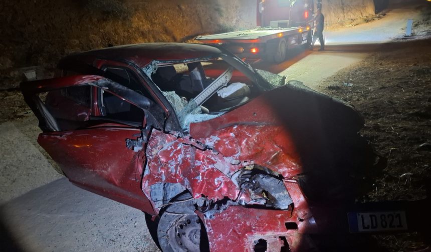 Gazimağusa’da aracıyla hendeğe düşen sürücü yaralandı