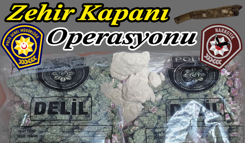 Polisten dört ilçede “Zehir Kapanı Operasyonu”… Dört çeşit uyuşturucu bulundu, 10 kişi tutuklandı