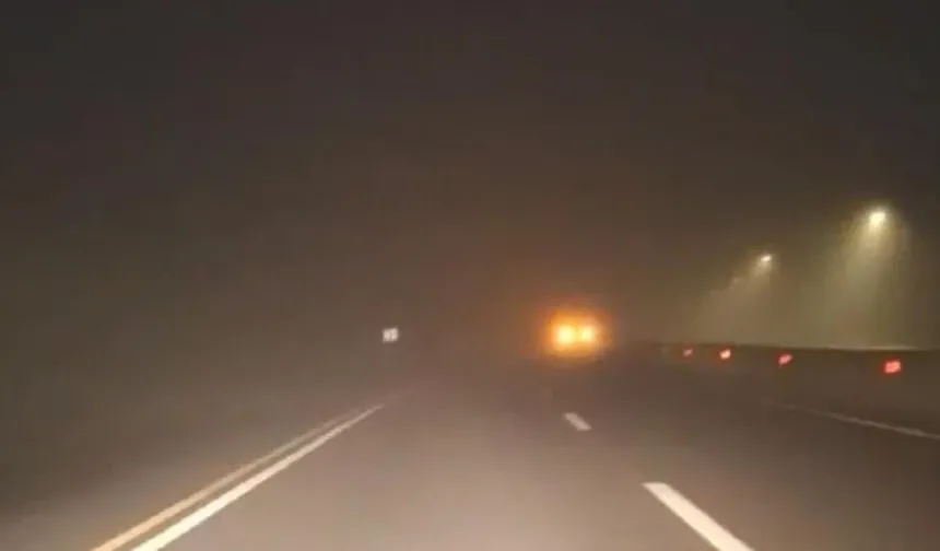 Girne-Lefkoşa ana yolunda yoğun sis nedeniyle görüş mesafesi azaldı