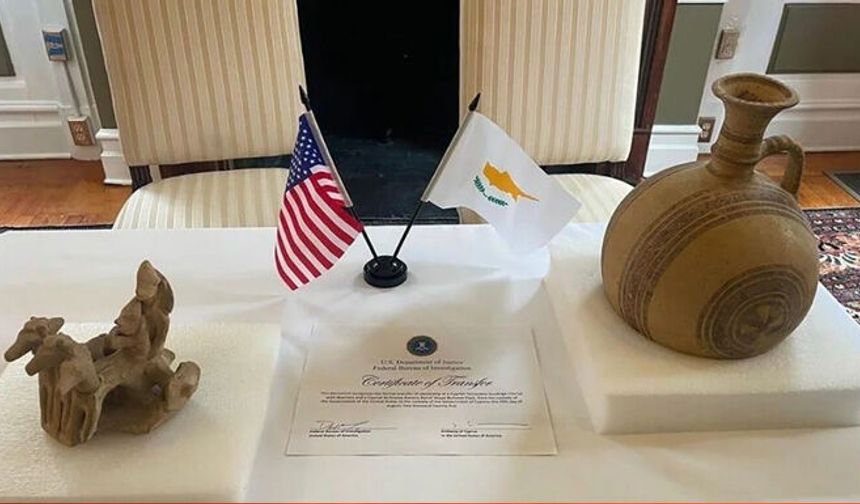 ABD’de açık arttırmada satışa çıkarılan tarihi eserler Güney Kıbrıs’a iade edildi