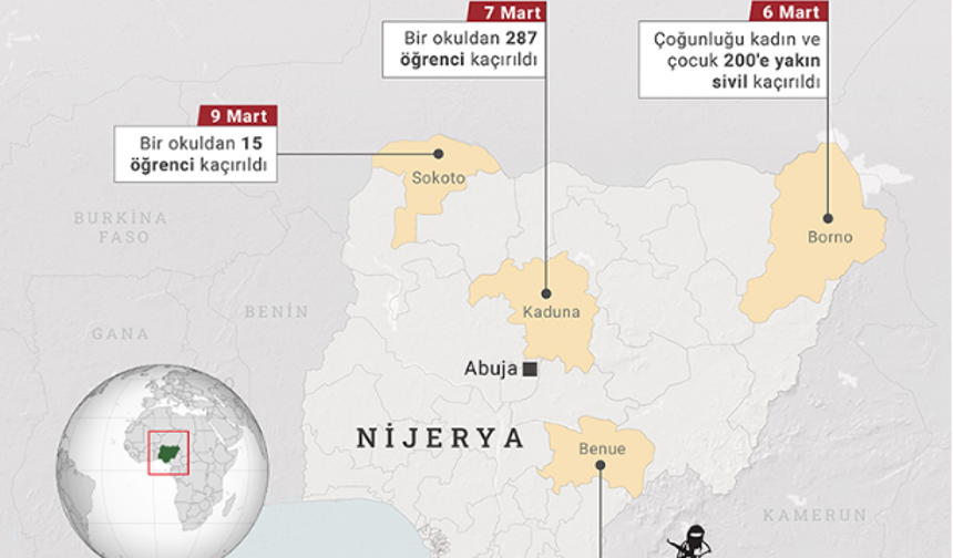 Nijerya'da yolcu otobüsüne düzenlenen saldırıda 14 öğrenci kaçırıldı