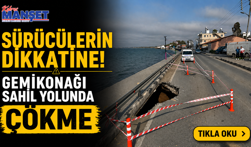 Gemikonağı sahil yolunda çökme