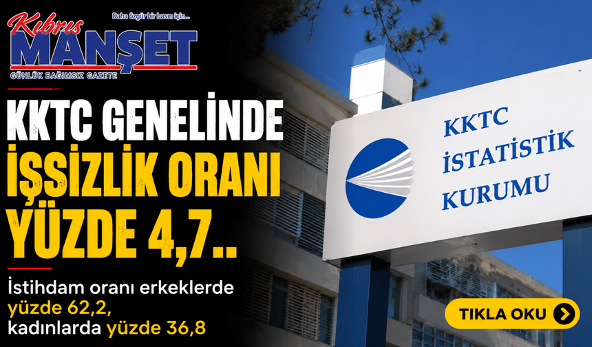 KKTC genelinde işsizlik oranı yüzde 4,7