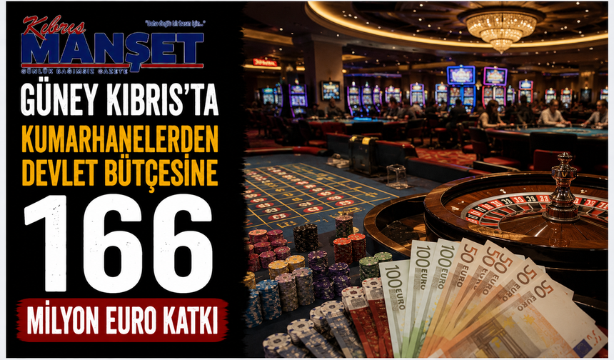 Güney Kıbrıs’ta kumarhanelerden devlet bütçesine 166 milyon euro katkı