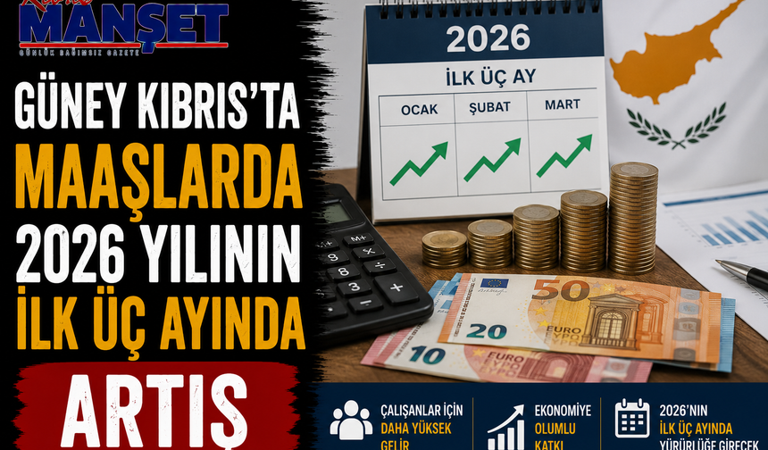 Güney Kıbrıs’ta maaşlarda 2026 yılının ilk üç ayında artış