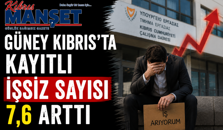 Güney Kıbrıs’ta kayıtlı işsiz sayısı 7,6 arttı