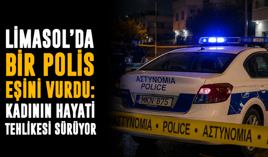 Limasol'da bir polis eşini vurdu: Kadının hayati tehlikesi sürüyor