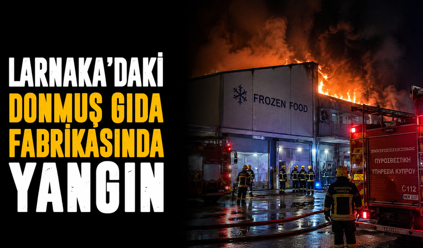 Larnaka'daki donmuş gıda fabrikasında yangın