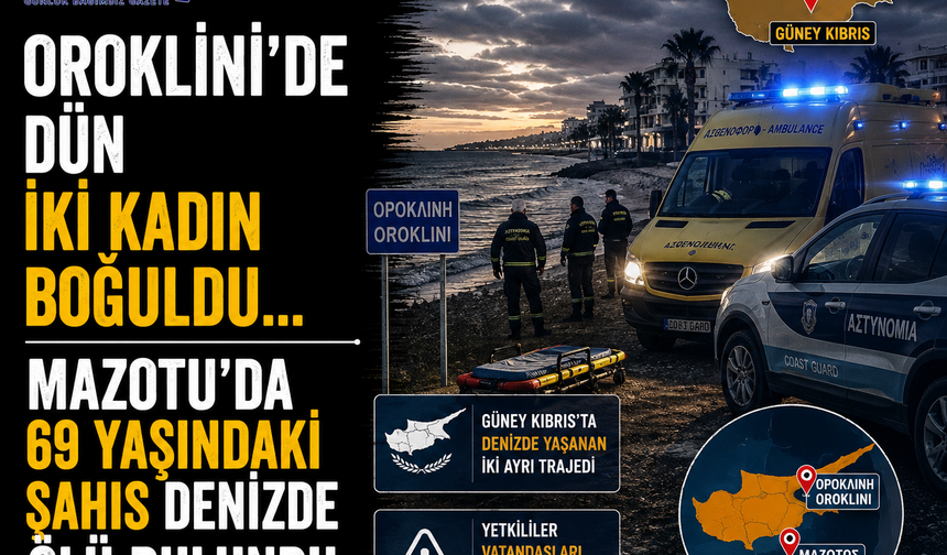 Oroklini'de dün iki kadın boğuldu...Mazotu'da 69 yaşındaki şahıs denizde ölü bulundu