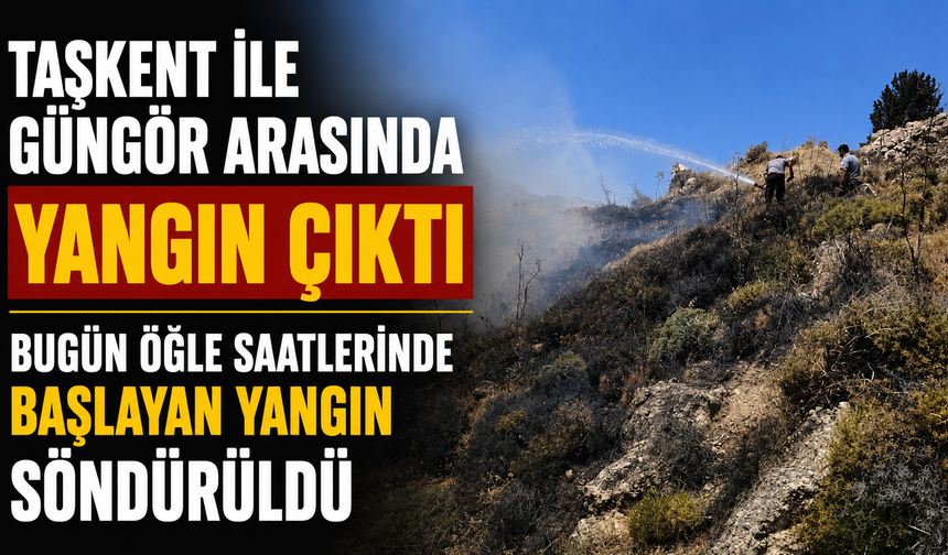 Taşkent’le Güngör arasındaki yangın söndürüldü