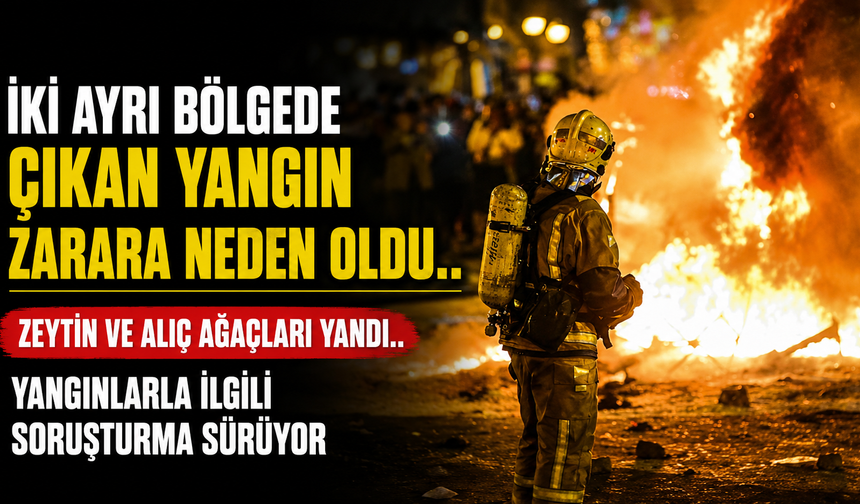 İki ayrı bölgede çıkan yangın zarara neden oldu